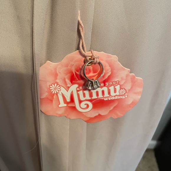 NWT Show Me Your Mumu Jenn “Show Me The Ring” Formal Maxi Dress Beige size XL - Picture 7 of 15